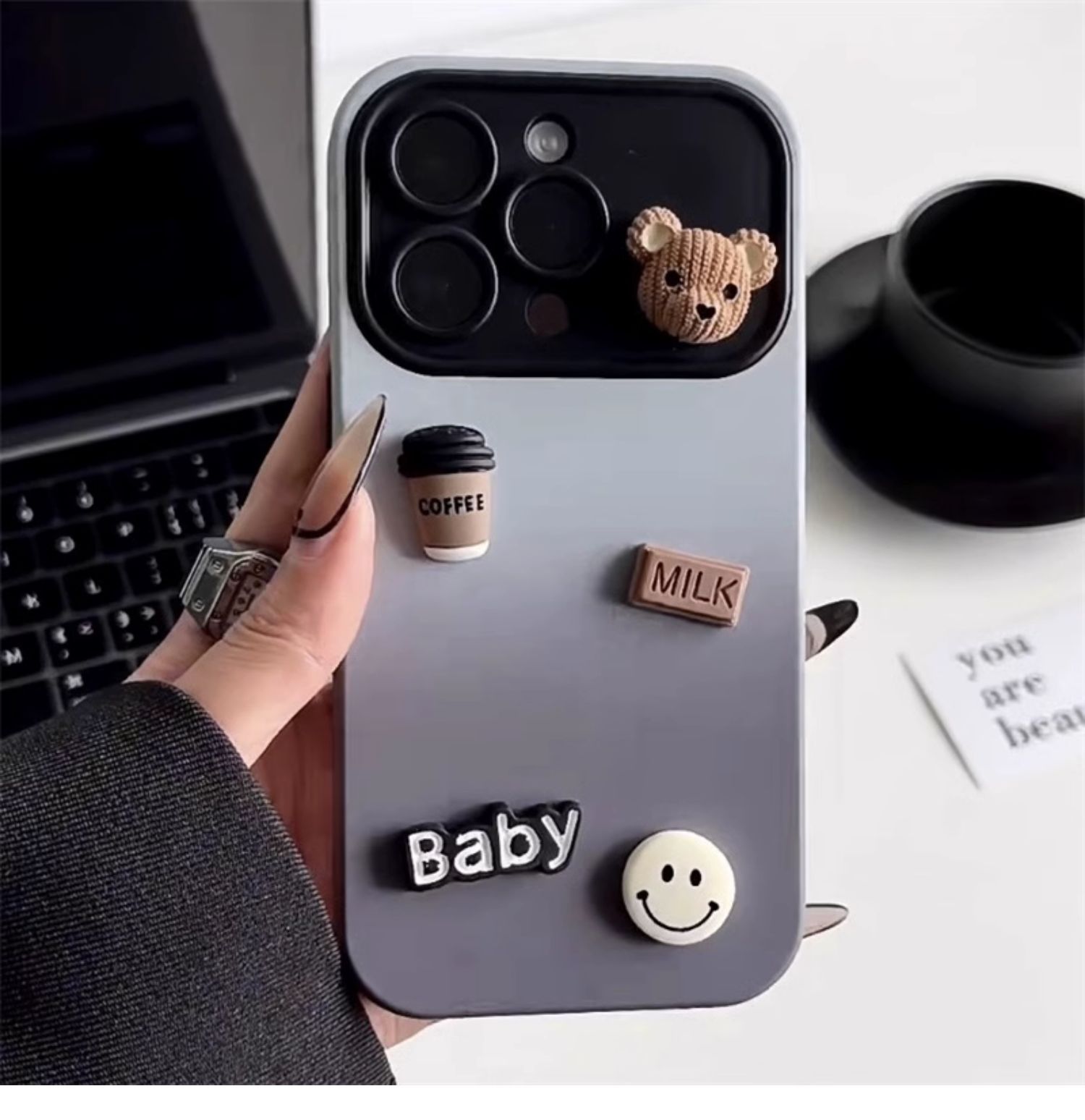 Gradient Texture Bear iPhone Case