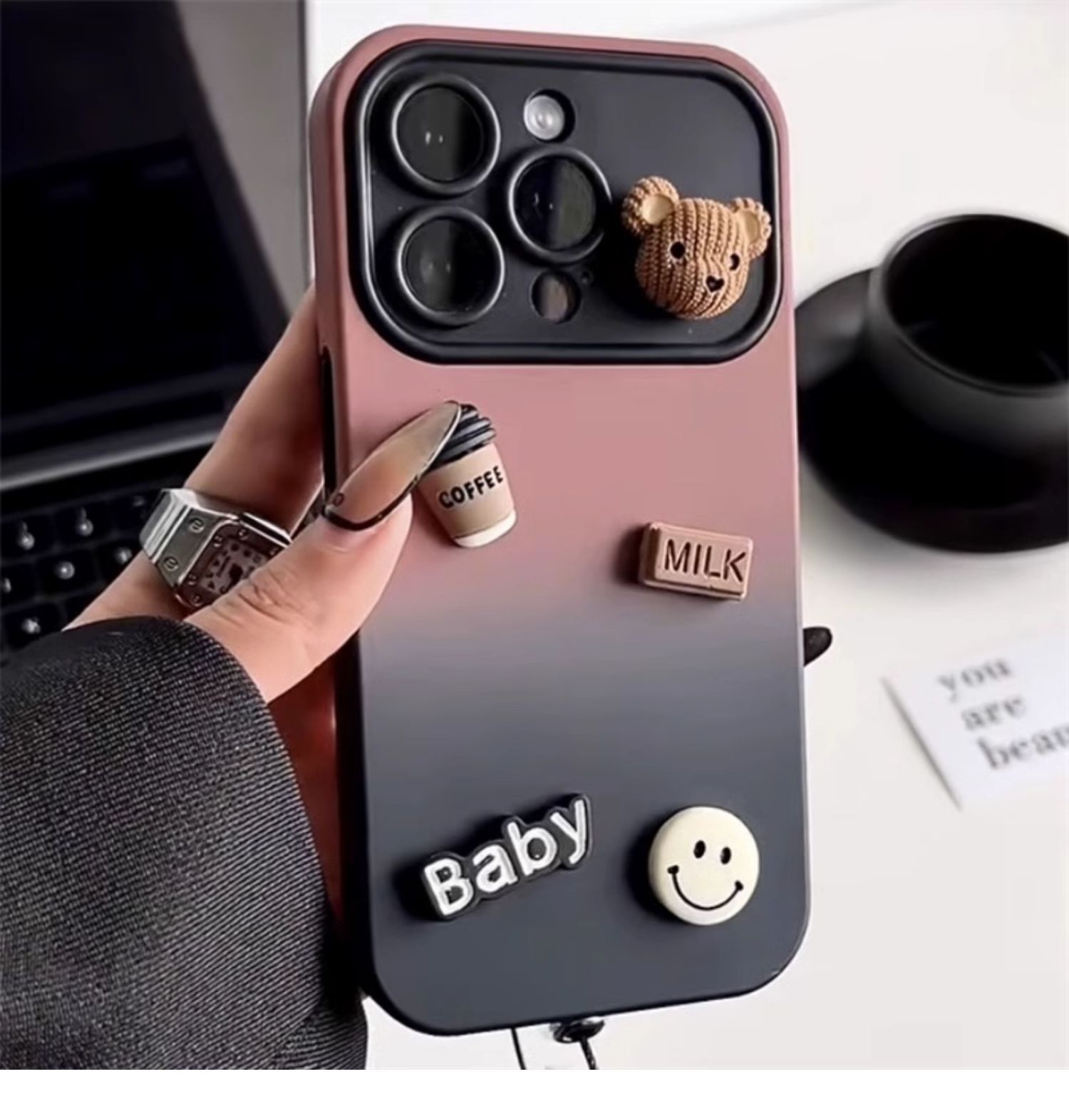 Gradient Texture Bear iPhone Case