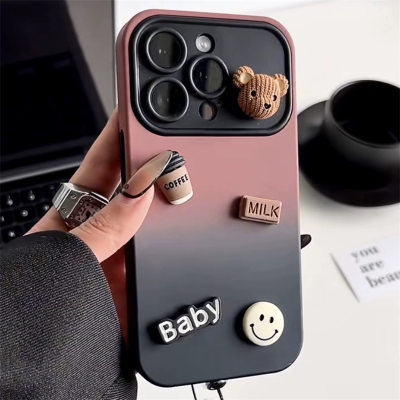Gradient Texture Bear iPhone Case