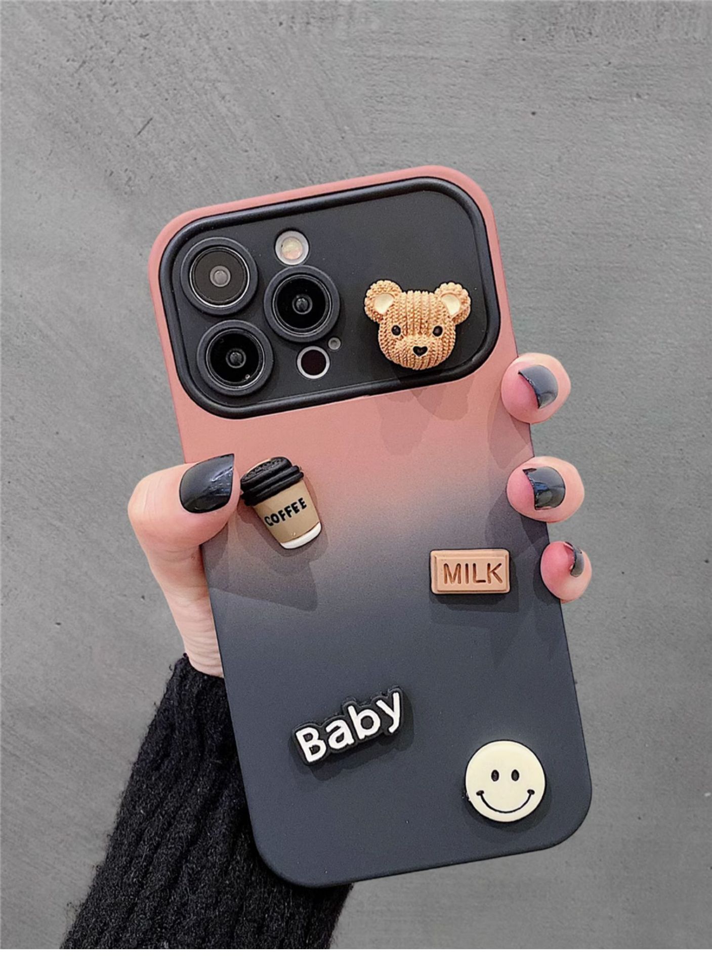 Gradient Texture Bear iPhone Case
