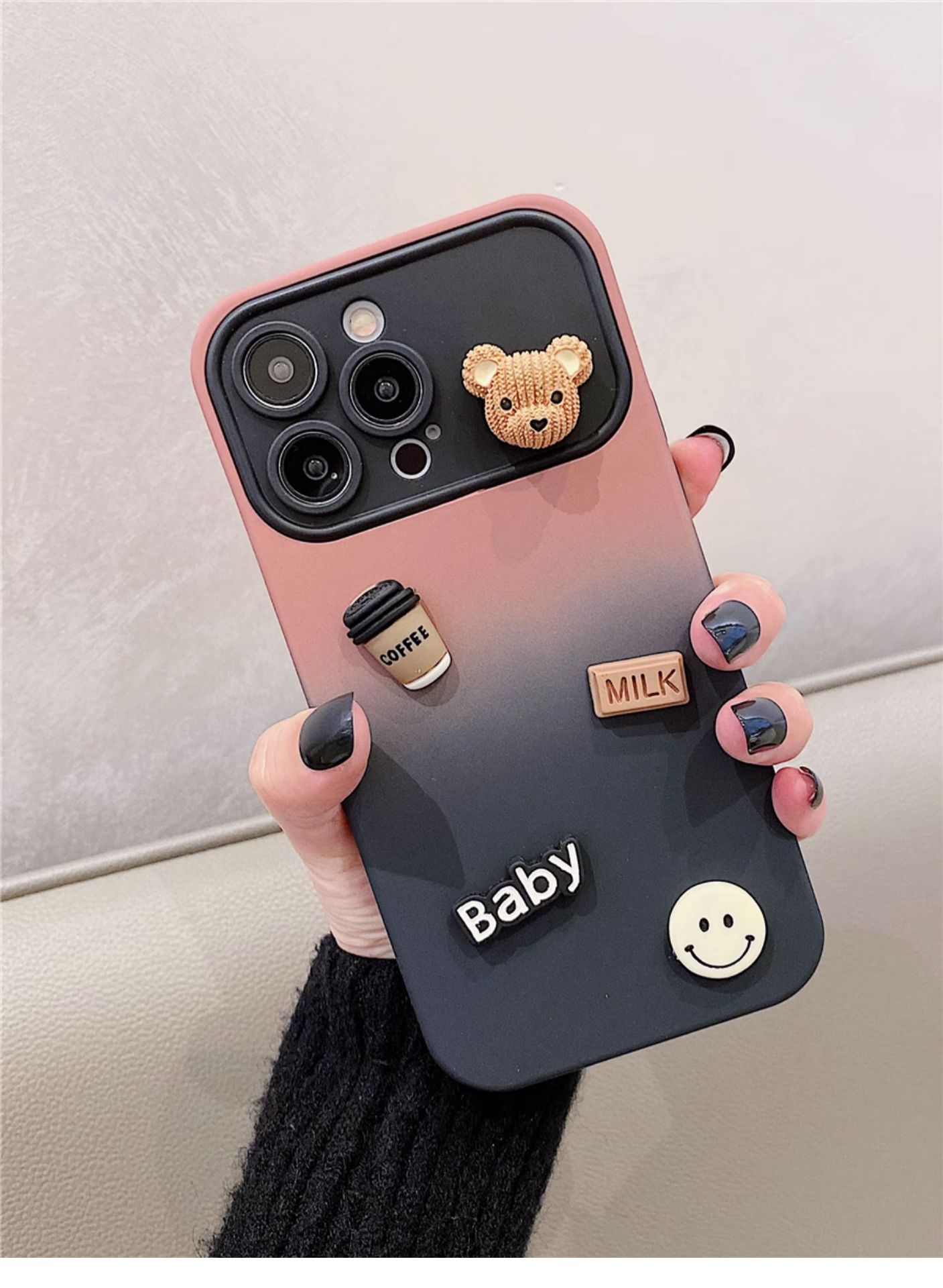 Gradient Texture Bear iPhone Case