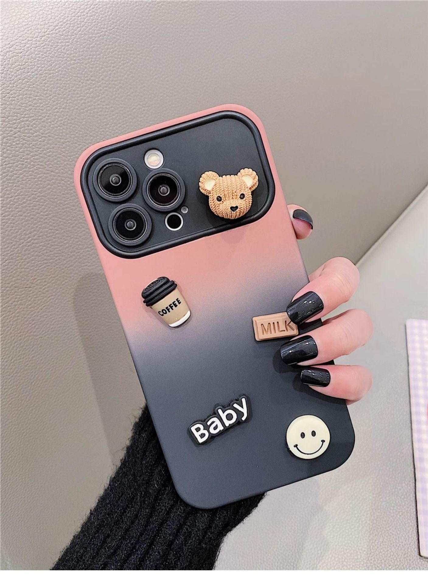 Gradient Texture Bear iPhone Case