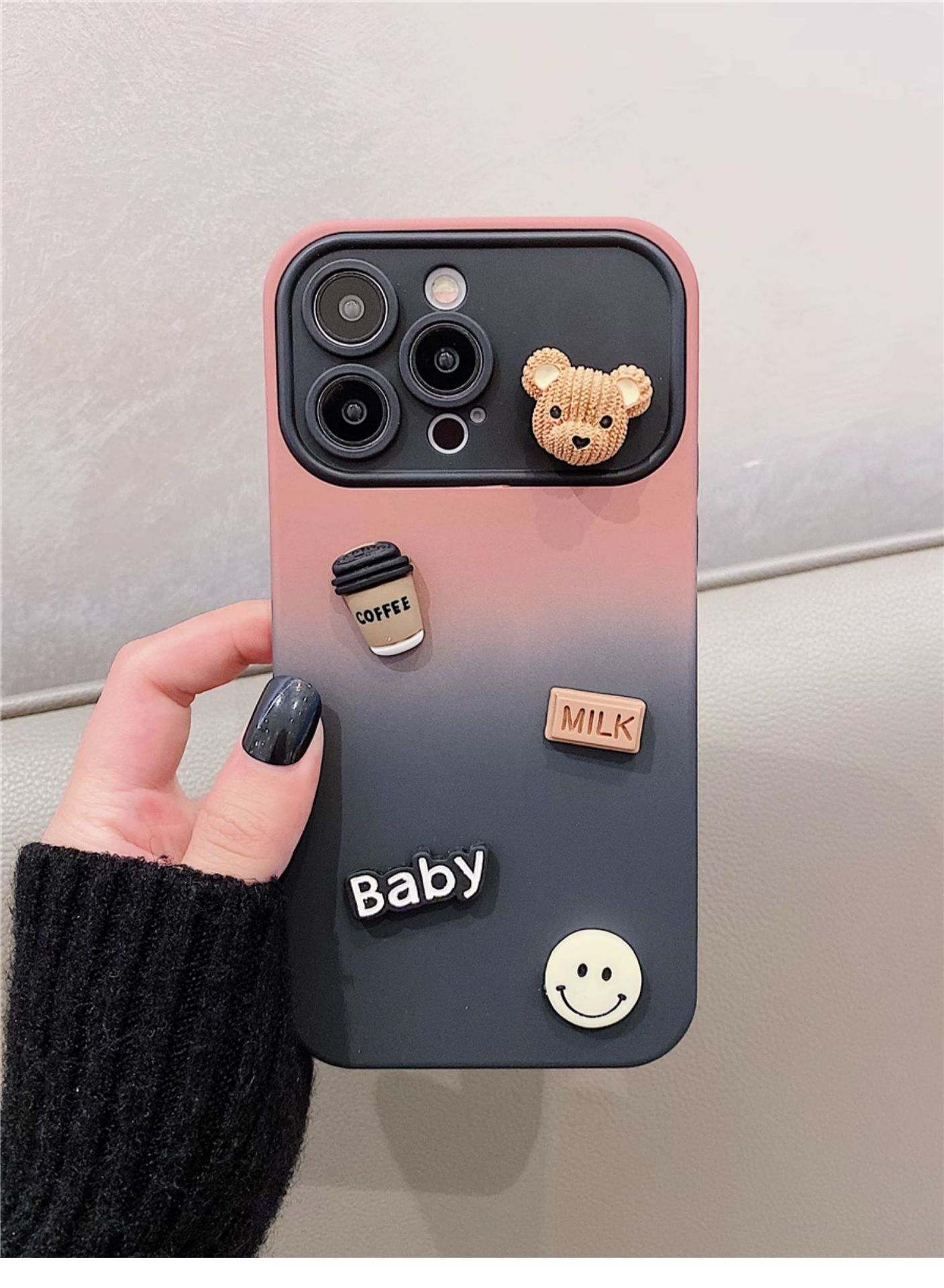 Gradient Texture Bear iPhone Case