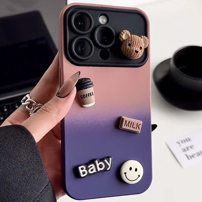 Gradient Texture Bear iPhone Case