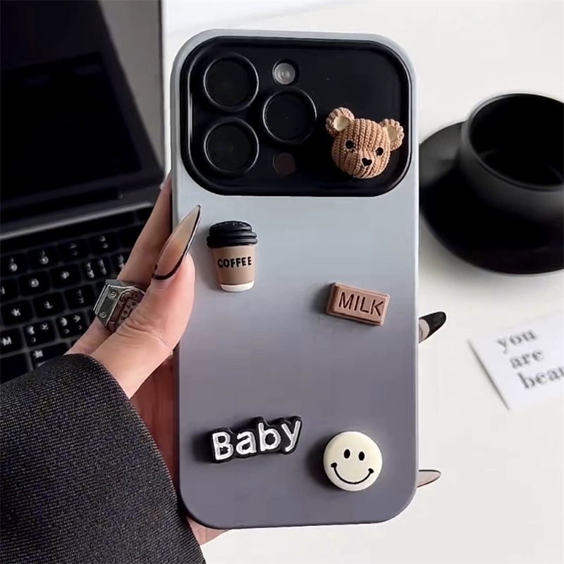Gradient Texture Bear iPhone Case