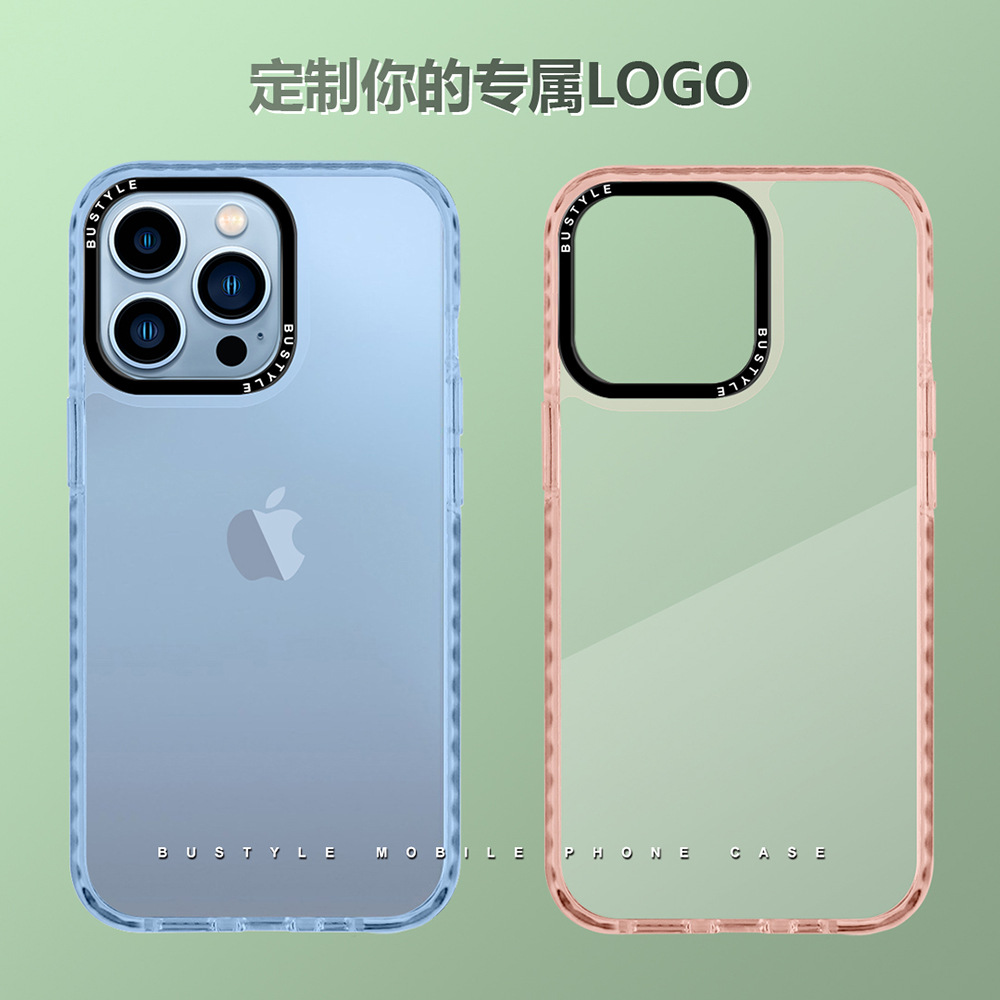 iPhone15ProMax TPE Phone Case Black 3-in-1 Anti-Shock Transparent Shell