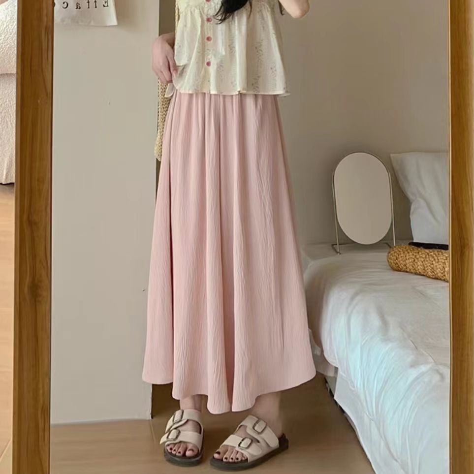 Summer Elastic Waist A-line Skirt Pants
