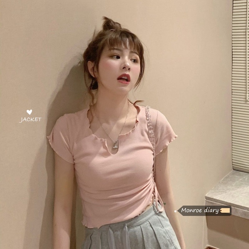 Chic Drawstring Crop Top - Summer