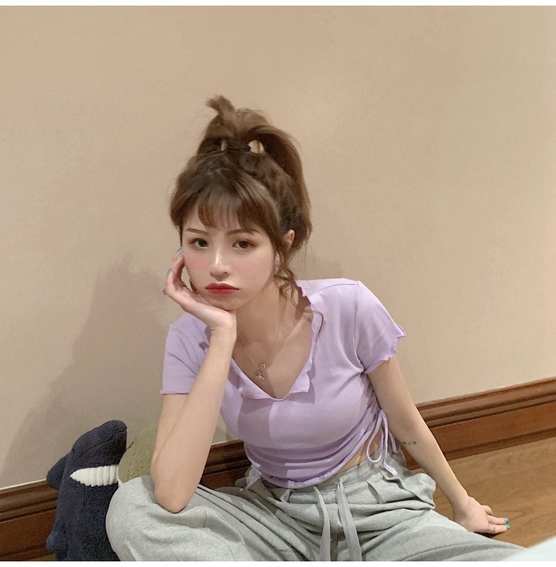 Chic Drawstring Crop Top - Summer