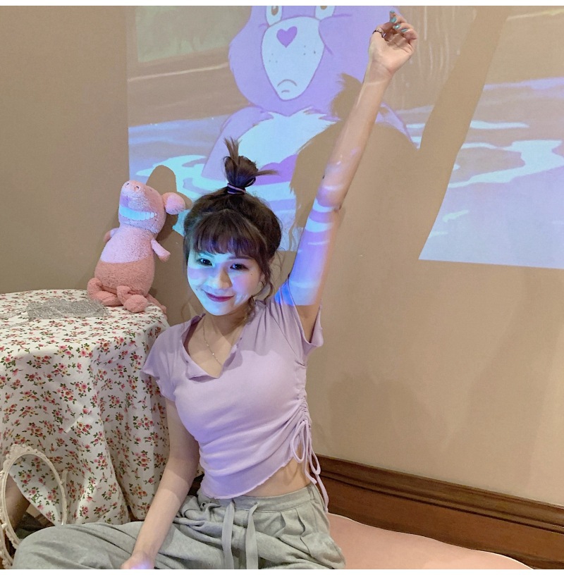 Chic Drawstring Crop Top - Summer