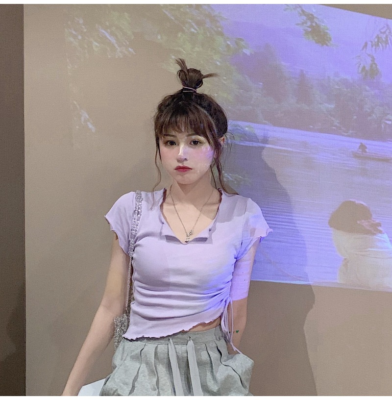 Chic Drawstring Crop Top - Summer