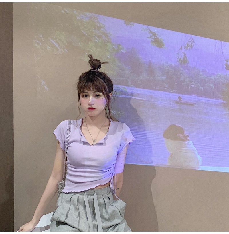 Chic Drawstring Crop Top - Summer