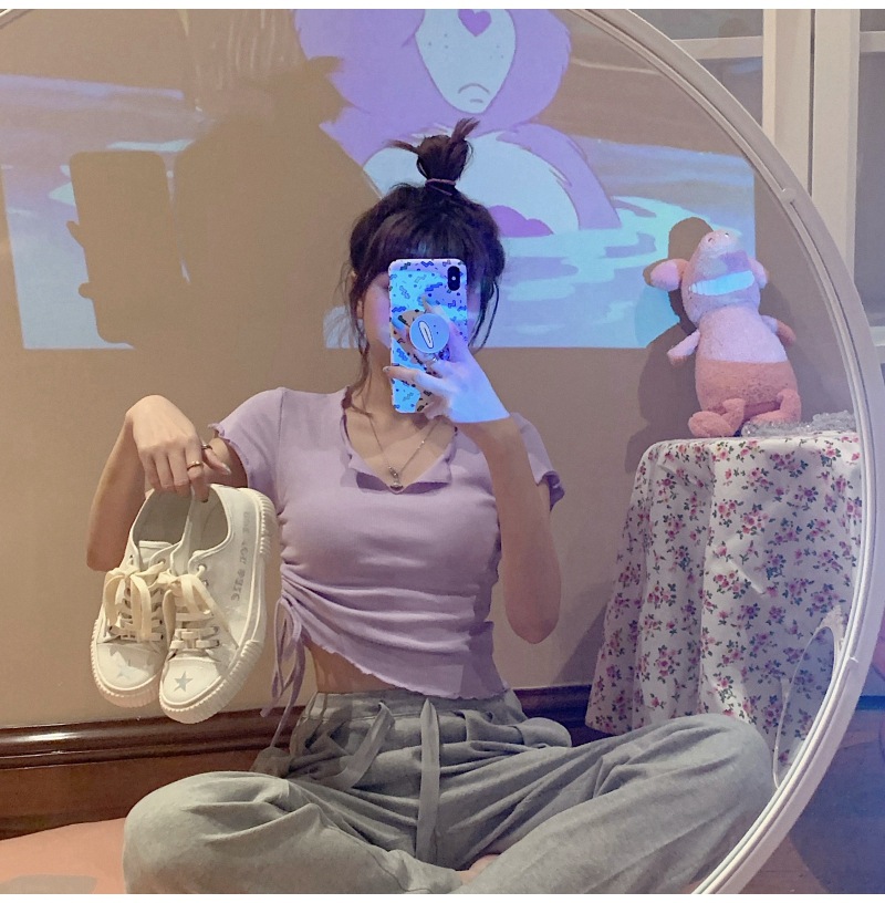 Chic Drawstring Crop Top - Summer