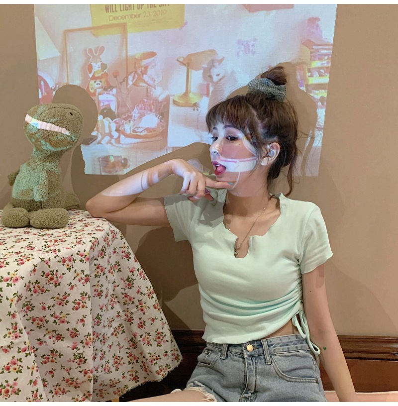 Chic Drawstring Crop Top - Summer