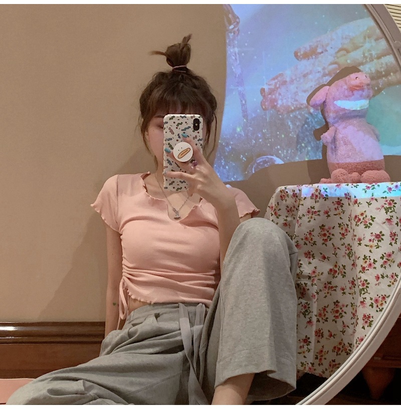 Chic Drawstring Crop Top - Summer