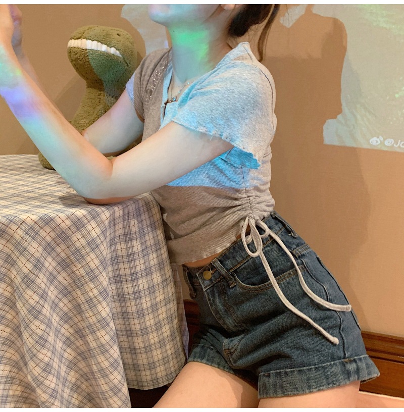 Chic Drawstring Crop Top - Summer