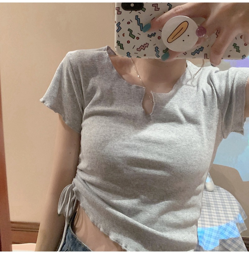 Chic Drawstring Crop Top - Summer