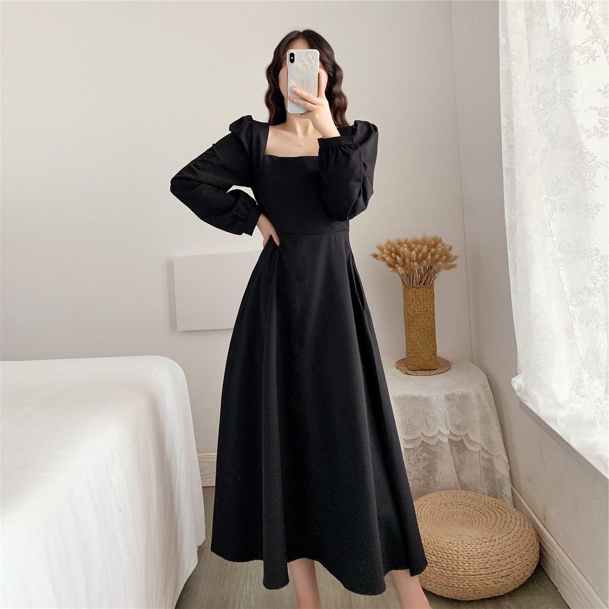 Chic Spring Dress - Elegant Over Knee Length