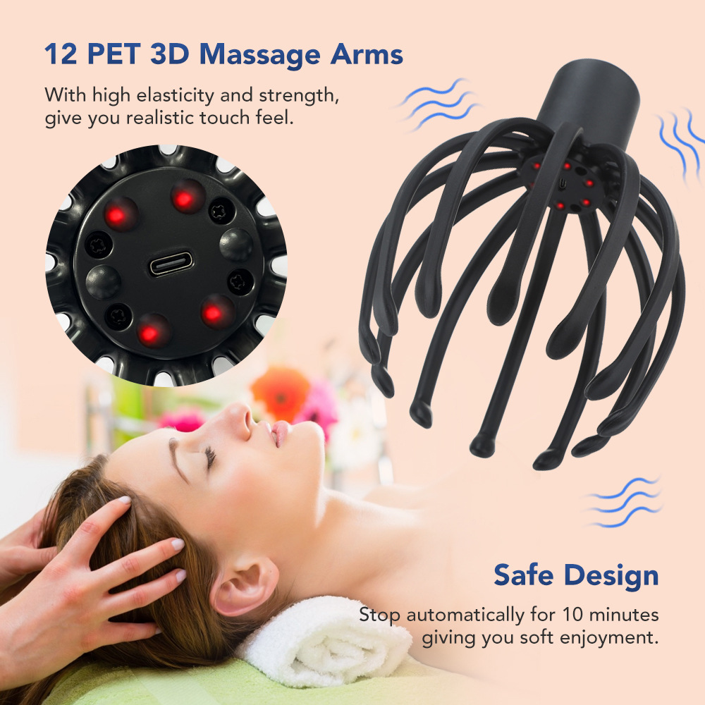 Portable Multi-Claw Head Massager