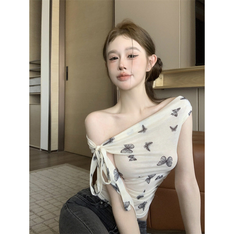 Sweet and Spicy Halter Neck Top with Butterfly Sleeves