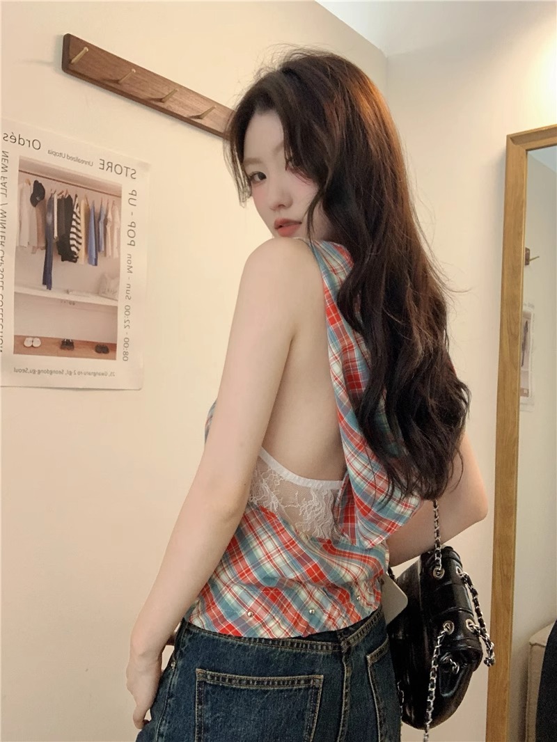 Grid-Back Tank Top with Hood for Summer 2024