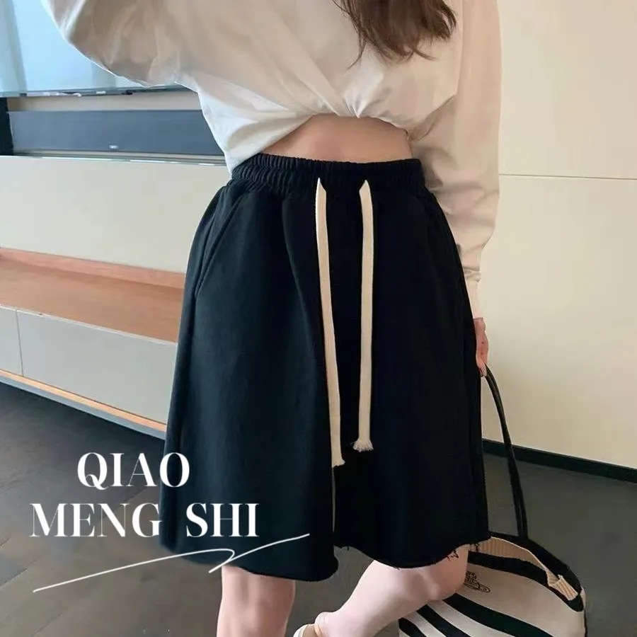 Cotton Elastic Waist Loose Sport Shorts