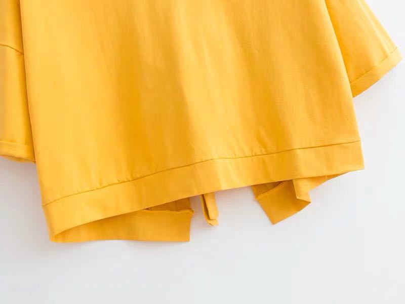 Backless V-Neck Loose Short Sleeve T-Shirt