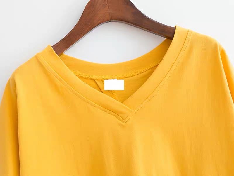 Backless V-Neck Loose Short Sleeve T-Shirt