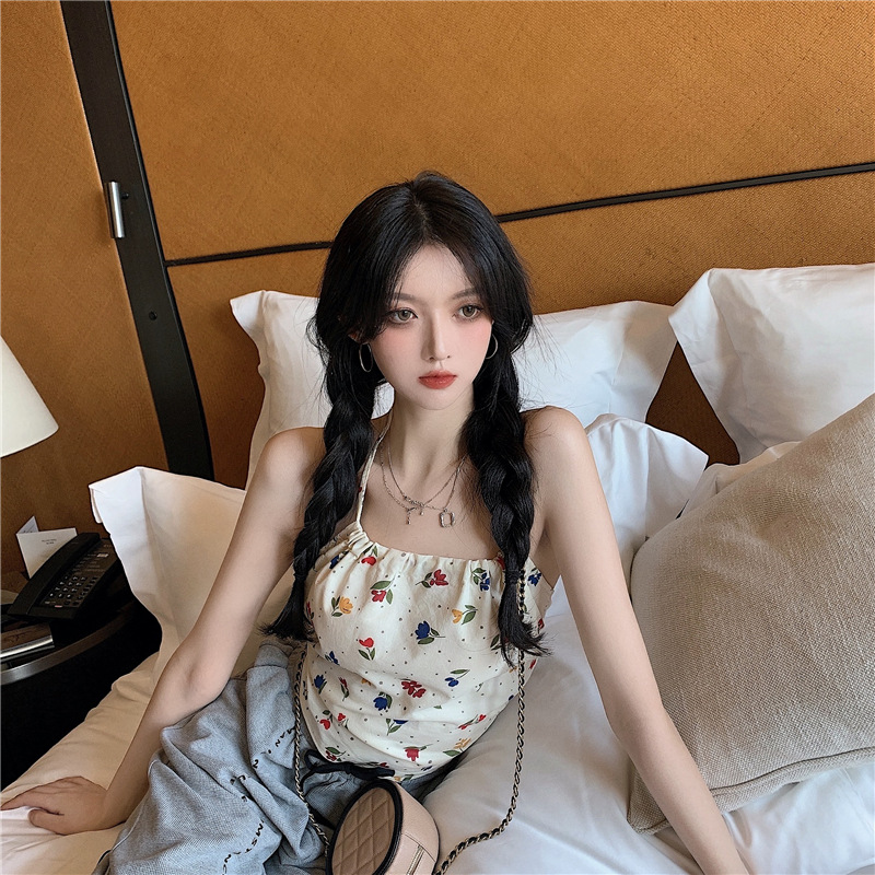 Floral Drawstring Neck Sling