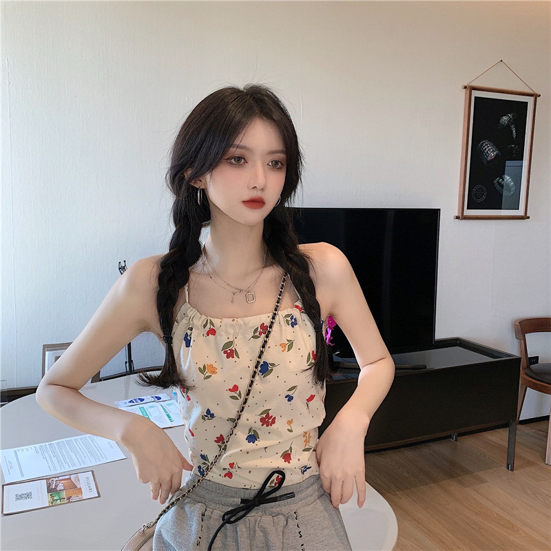 Floral Drawstring Neck Sling