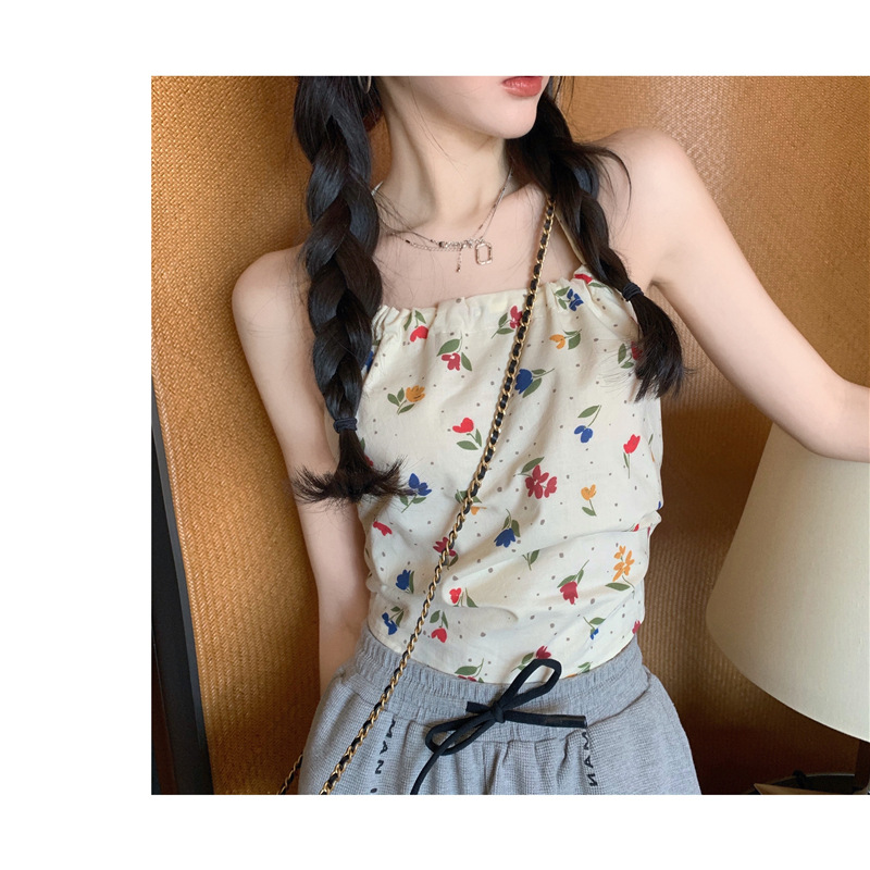 Floral Drawstring Neck Sling