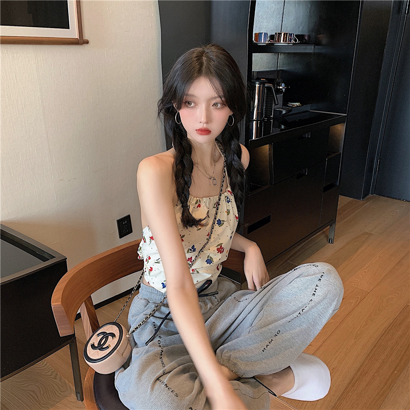 Floral Drawstring Neck Sling