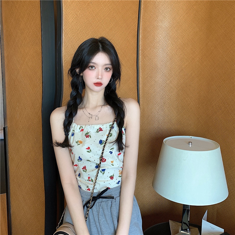 Floral Drawstring Neck Sling