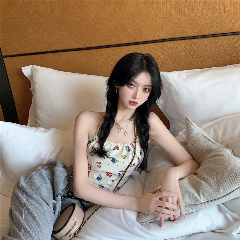 Floral Drawstring Neck Sling