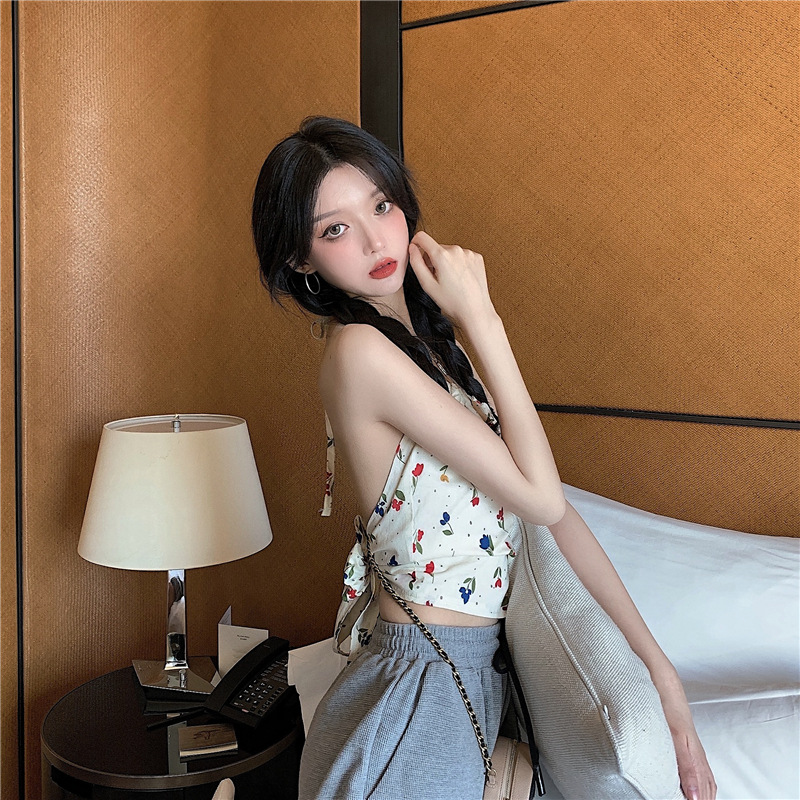 Floral Drawstring Neck Sling