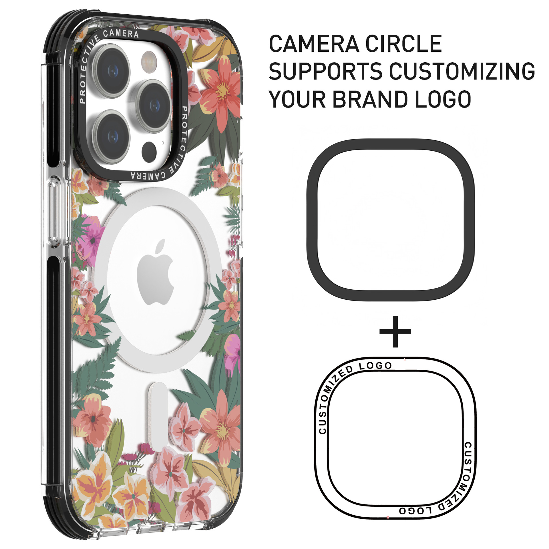 适用iphone15磁吸手机壳创意印花magesafe苹果15透明手机保护套