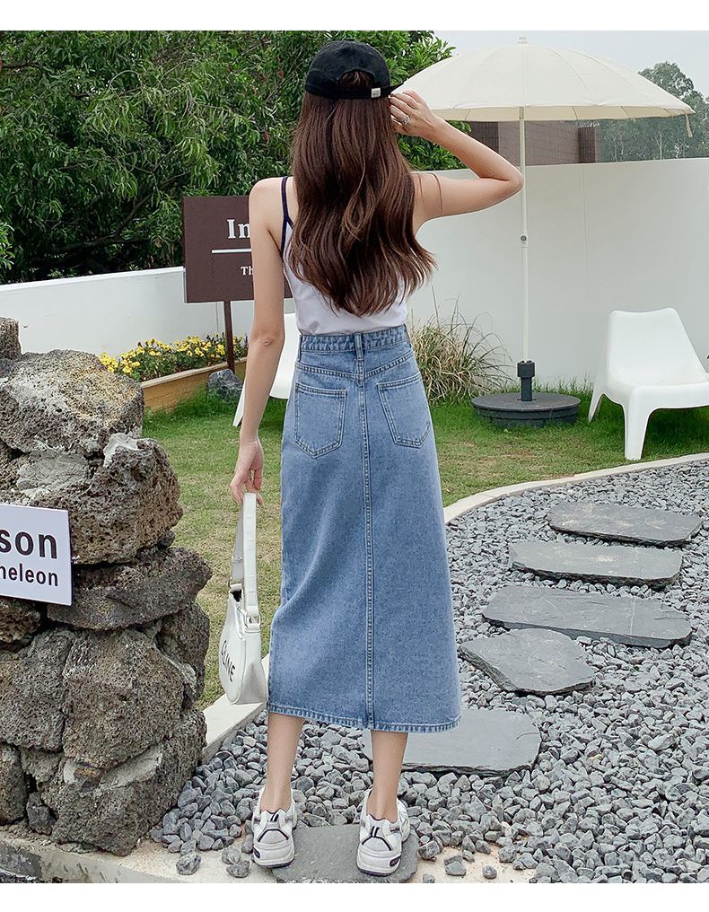 Refined A-Line Denim Skirt