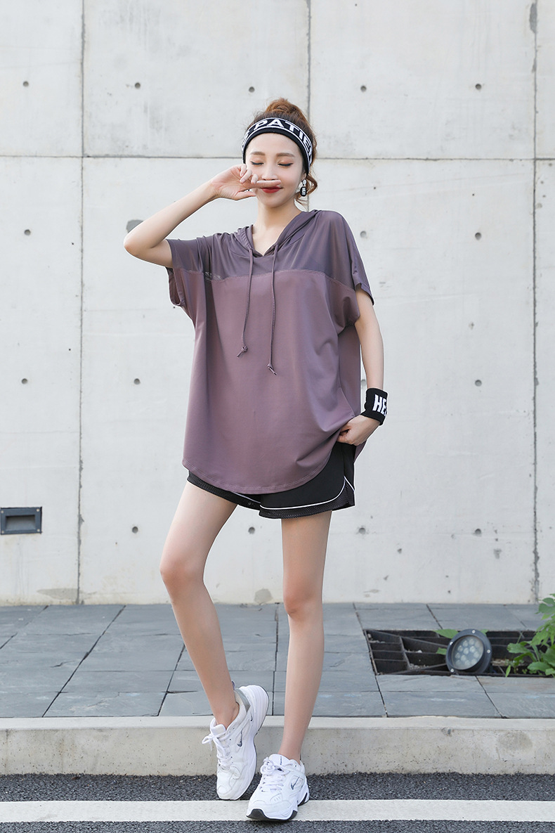 Summer Cross-Border Sportswear Loose Running Cover-up Plus-Size Fitness Wear Quick-Dry Tee Large Size Yoga Style