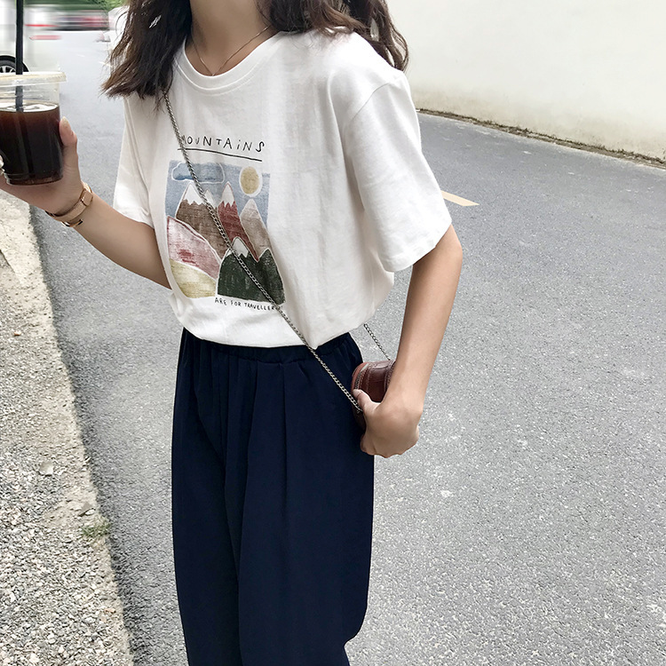 Summer 2024 New Women's Art Loose Fit Casual T-Shirt