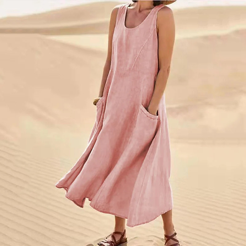 Summer Linen Maxi Dress