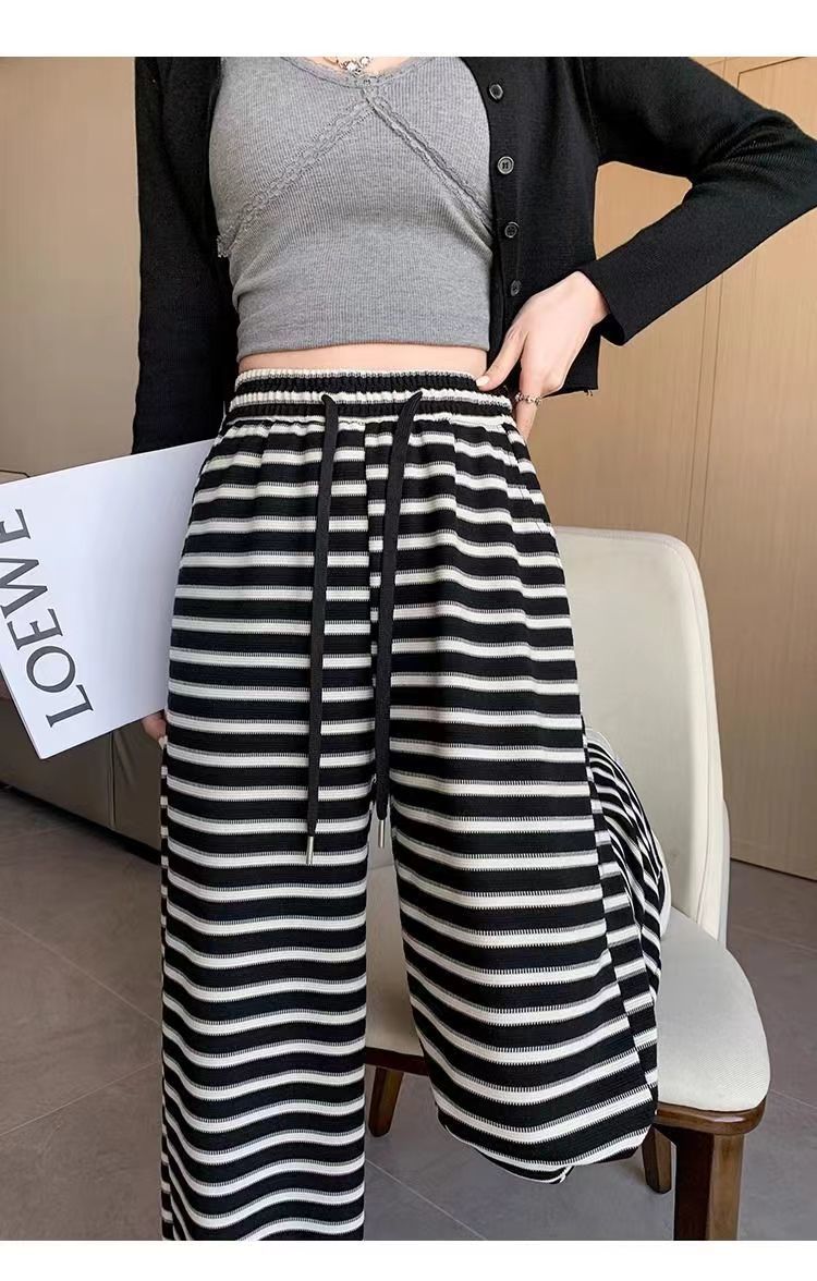 Stripe Casual Palazzo Pants for Women