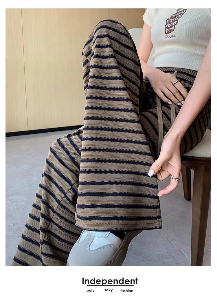 Stripe Casual Palazzo Pants for Women