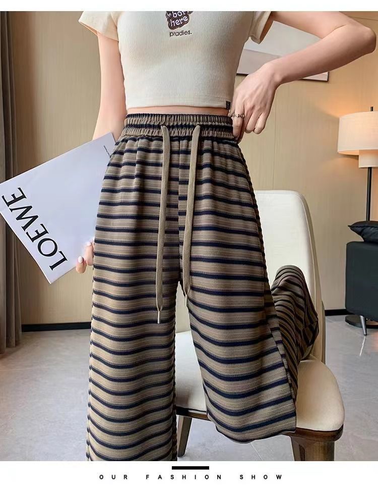 Stripe Casual Palazzo Pants for Women