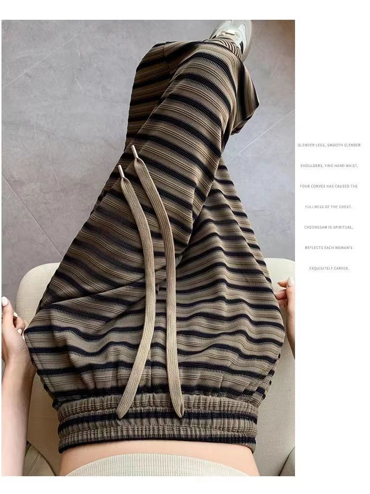 Stripe Casual Palazzo Pants for Women