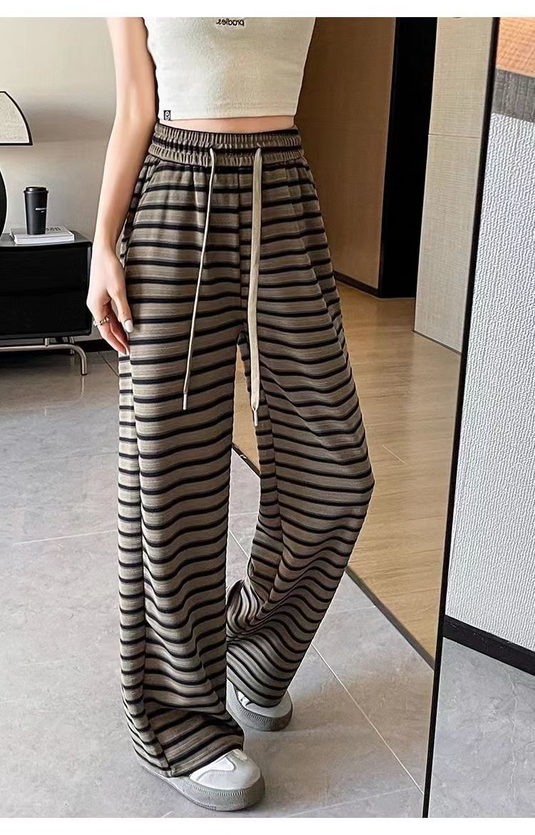 Stripe Casual Palazzo Pants for Women