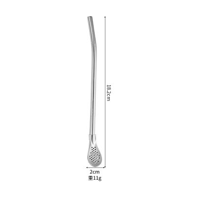 Multifunctional 304 Stainless Steel Straw Spoon