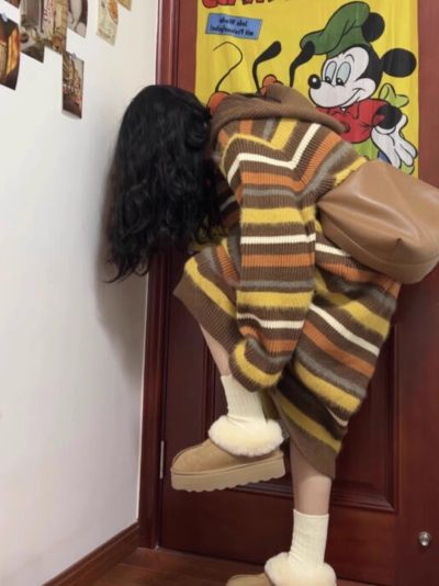 Korean-style Long Knitted Dress for Women
