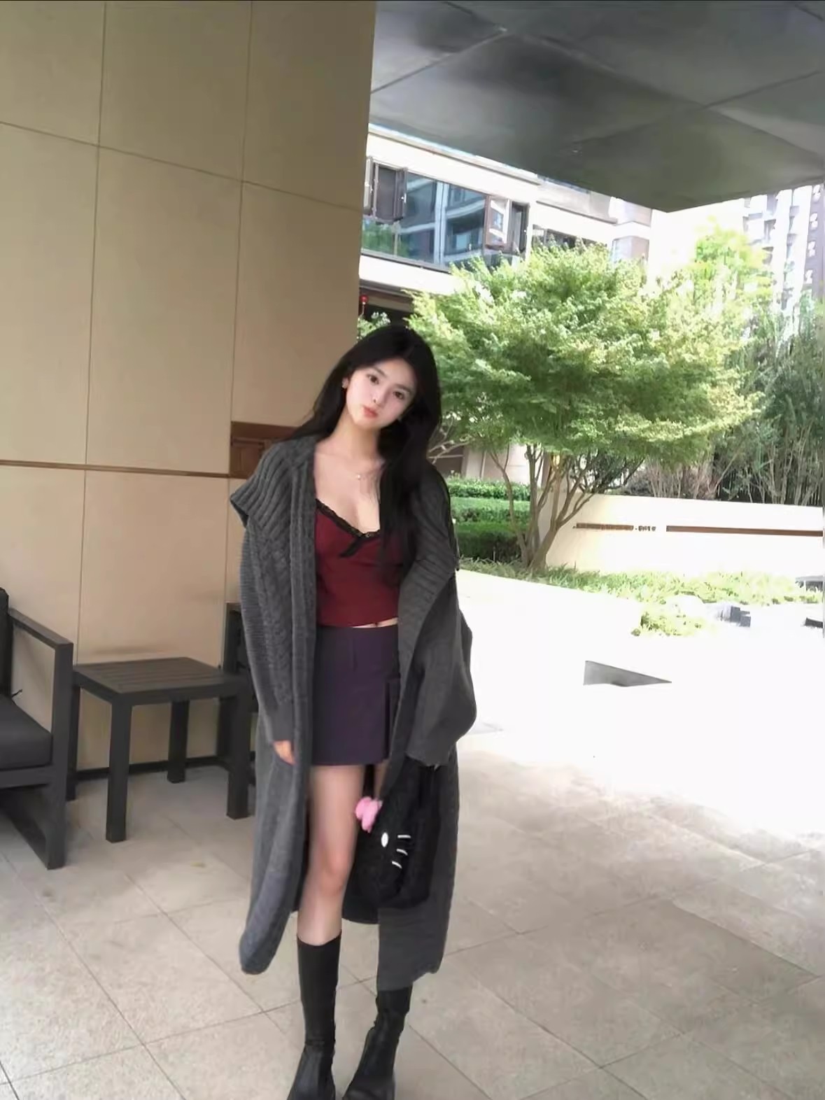 Gray Cloak Coat for Women
