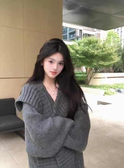 Gray Cloak Coat for Women