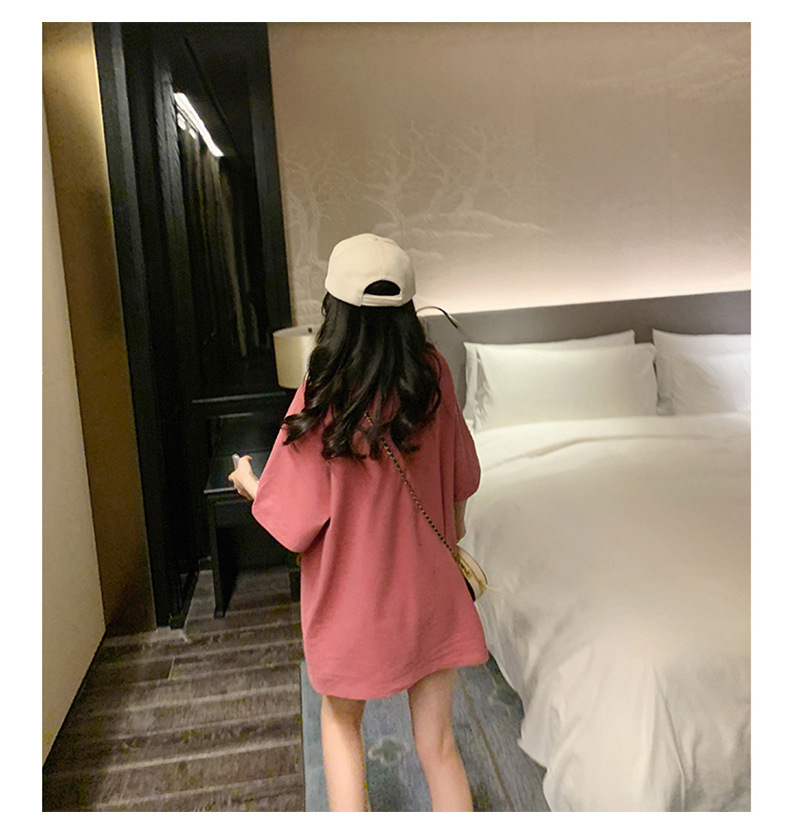 Pink Printed Round Neck T-Shirt